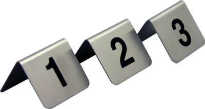 Numéro de table inox 1-10